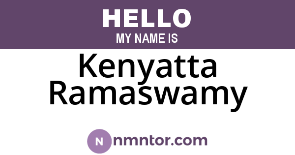 Kenyatta Ramaswamy