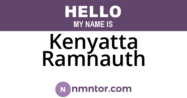 Kenyatta Ramnauth