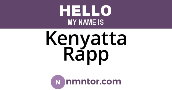Kenyatta Rapp