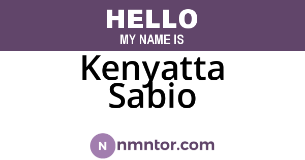 Kenyatta Sabio