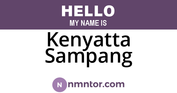 Kenyatta Sampang
