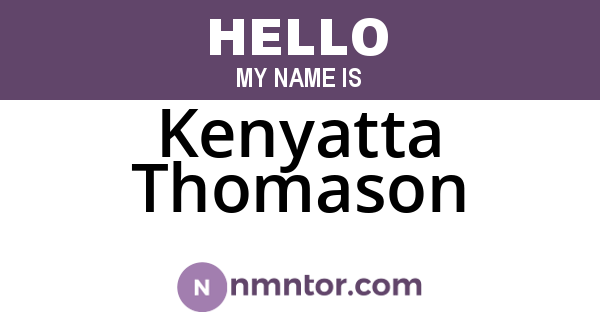 Kenyatta Thomason