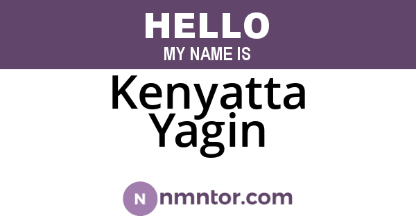 Kenyatta Yagin