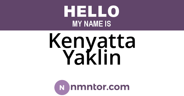 Kenyatta Yaklin