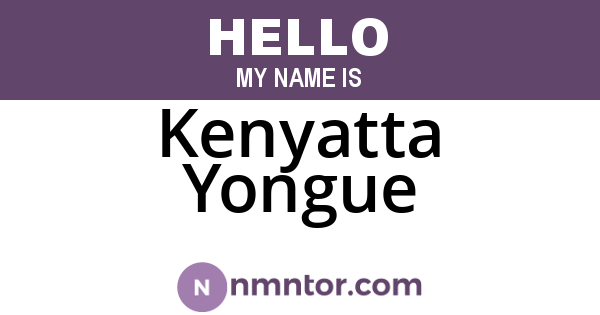 Kenyatta Yongue