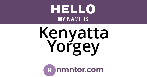 Kenyatta Yorgey