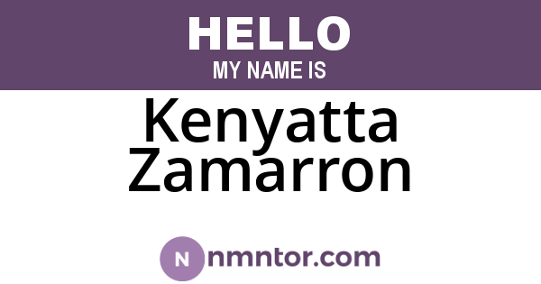 Kenyatta Zamarron