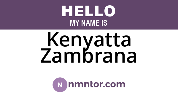 Kenyatta Zambrana