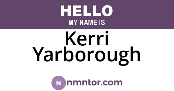 Kerri Yarborough