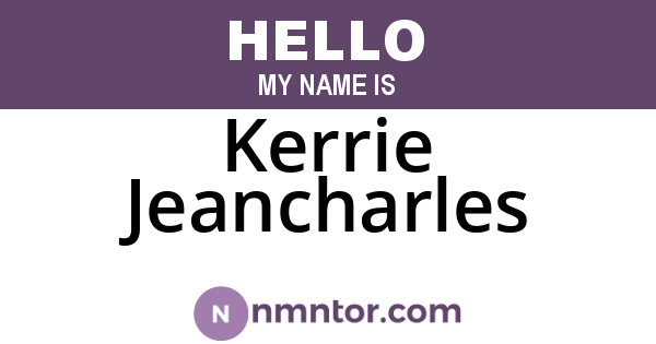 Kerrie Jeancharles