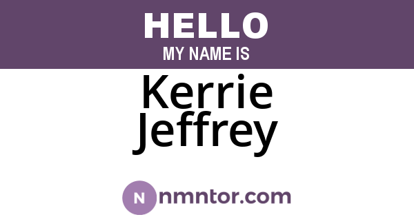 Kerrie Jeffrey