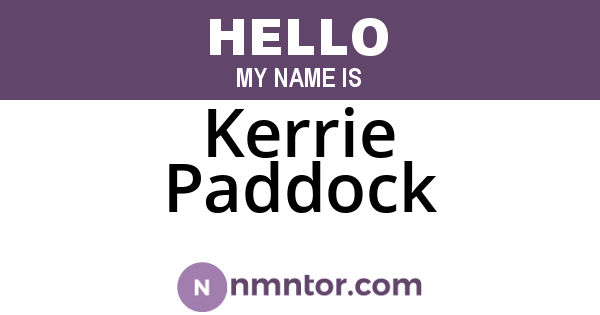 Kerrie Paddock