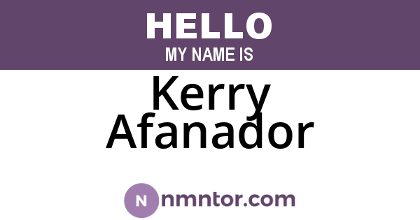 Kerry Afanador