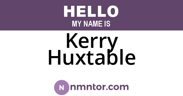 Kerry Huxtable