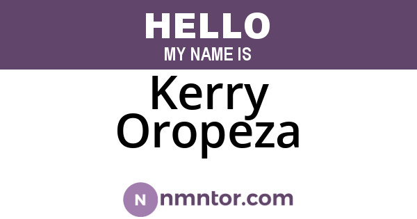 Kerry Oropeza