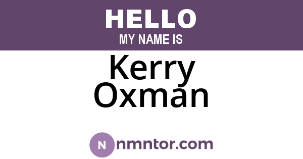 Kerry Oxman