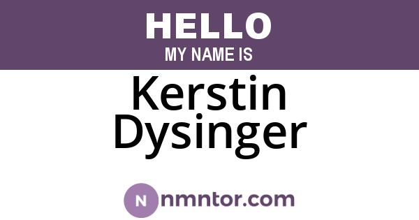 Kerstin Dysinger