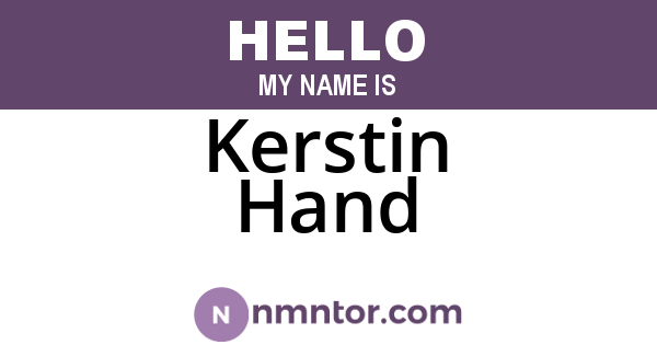 Kerstin Hand