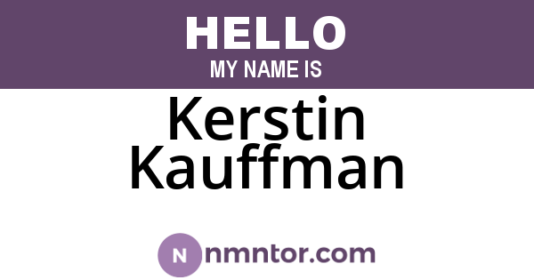 Kerstin Kauffman
