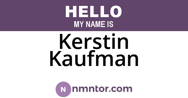 Kerstin Kaufman