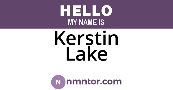 Kerstin Lake