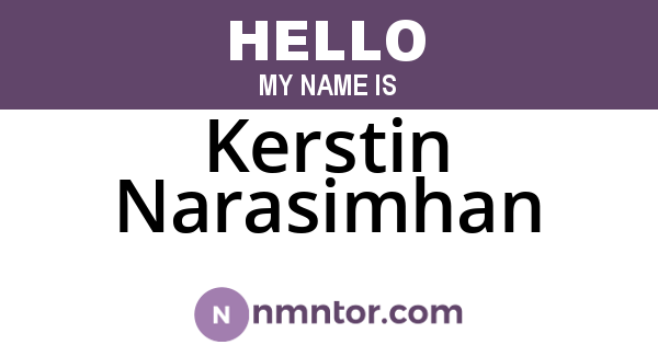 Kerstin Narasimhan