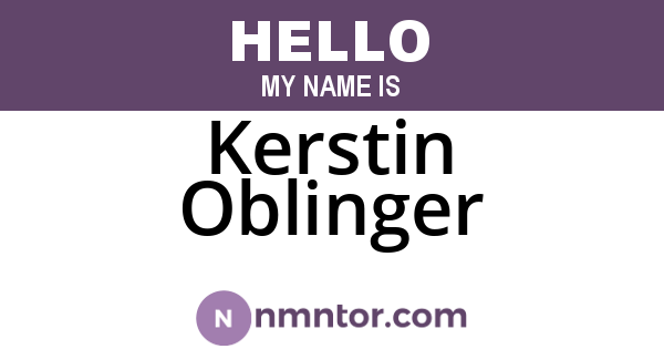 Kerstin Oblinger