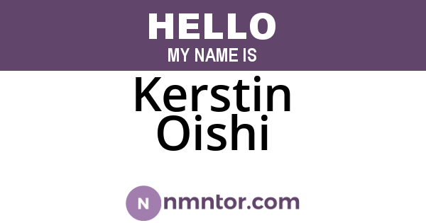 Kerstin Oishi