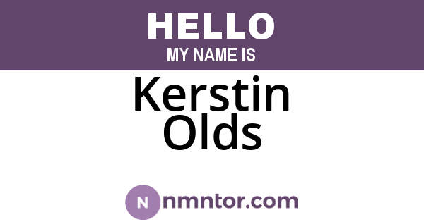 Kerstin Olds