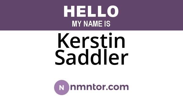 Kerstin Saddler