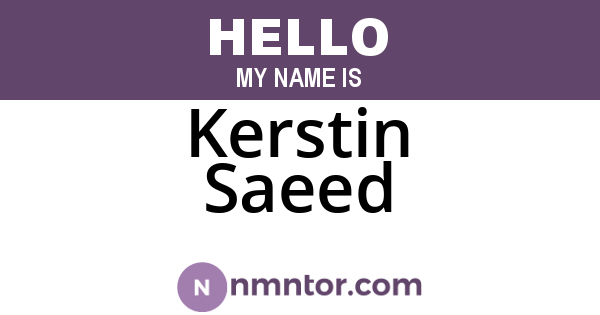 Kerstin Saeed