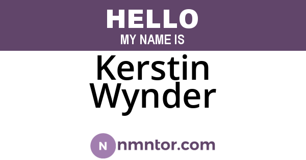 Kerstin Wynder