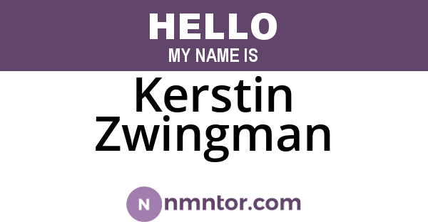 Kerstin Zwingman
