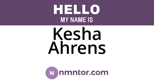 Kesha Ahrens