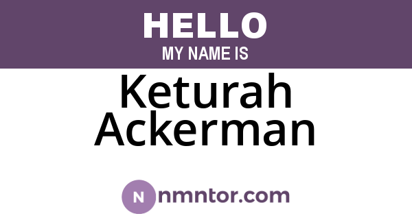 Keturah Ackerman