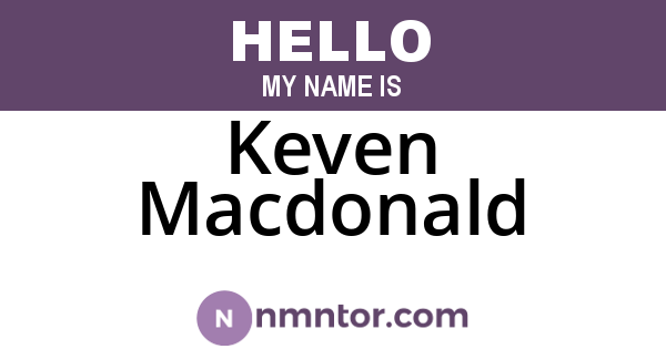 Keven Macdonald