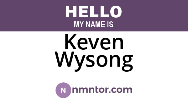 Keven Wysong