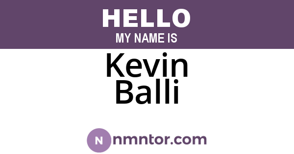Kevin Balli