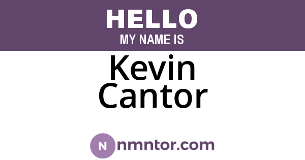 Kevin Cantor