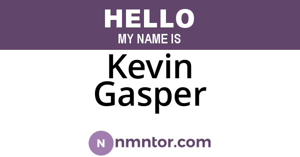 Kevin Gasper