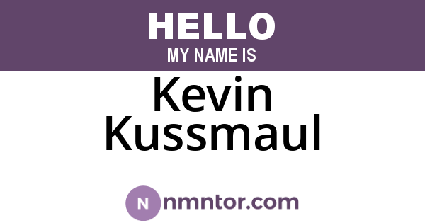 Kevin Kussmaul