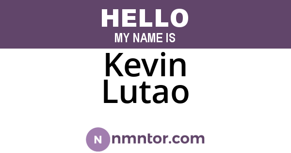 Kevin Lutao