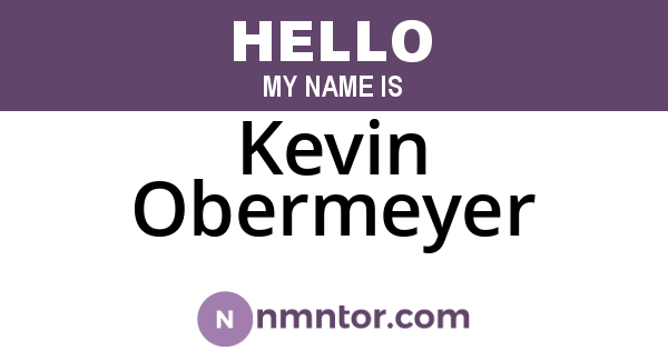 Kevin Obermeyer