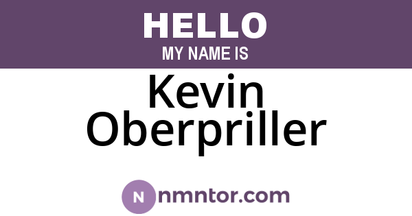 Kevin Oberpriller