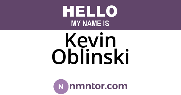 Kevin Oblinski