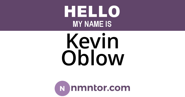 Kevin Oblow