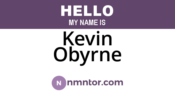 Kevin Obyrne
