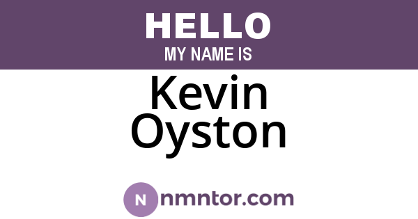 Kevin Oyston