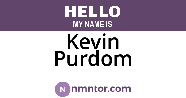 Kevin Purdom