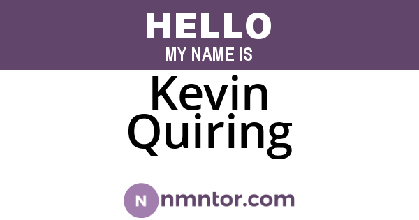 Kevin Quiring
